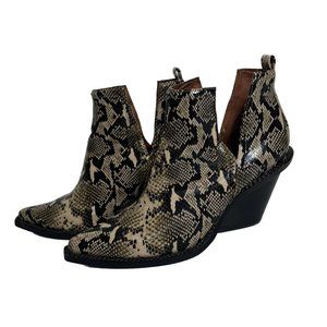 Jeffrey Campbell Free People Women’s Snakeskin Booties Size 9 Ankle Cowboy